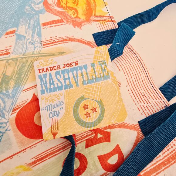 NWT Trader Joe's Reusable Tote Bag  NASHVILLE. TENNESSEE TN Music City USA - Picture 6 of 7